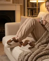 Fluffy Cat Slippers – Beige