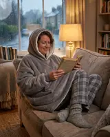 Oversized Wearable Blanket Hoodie – Grey