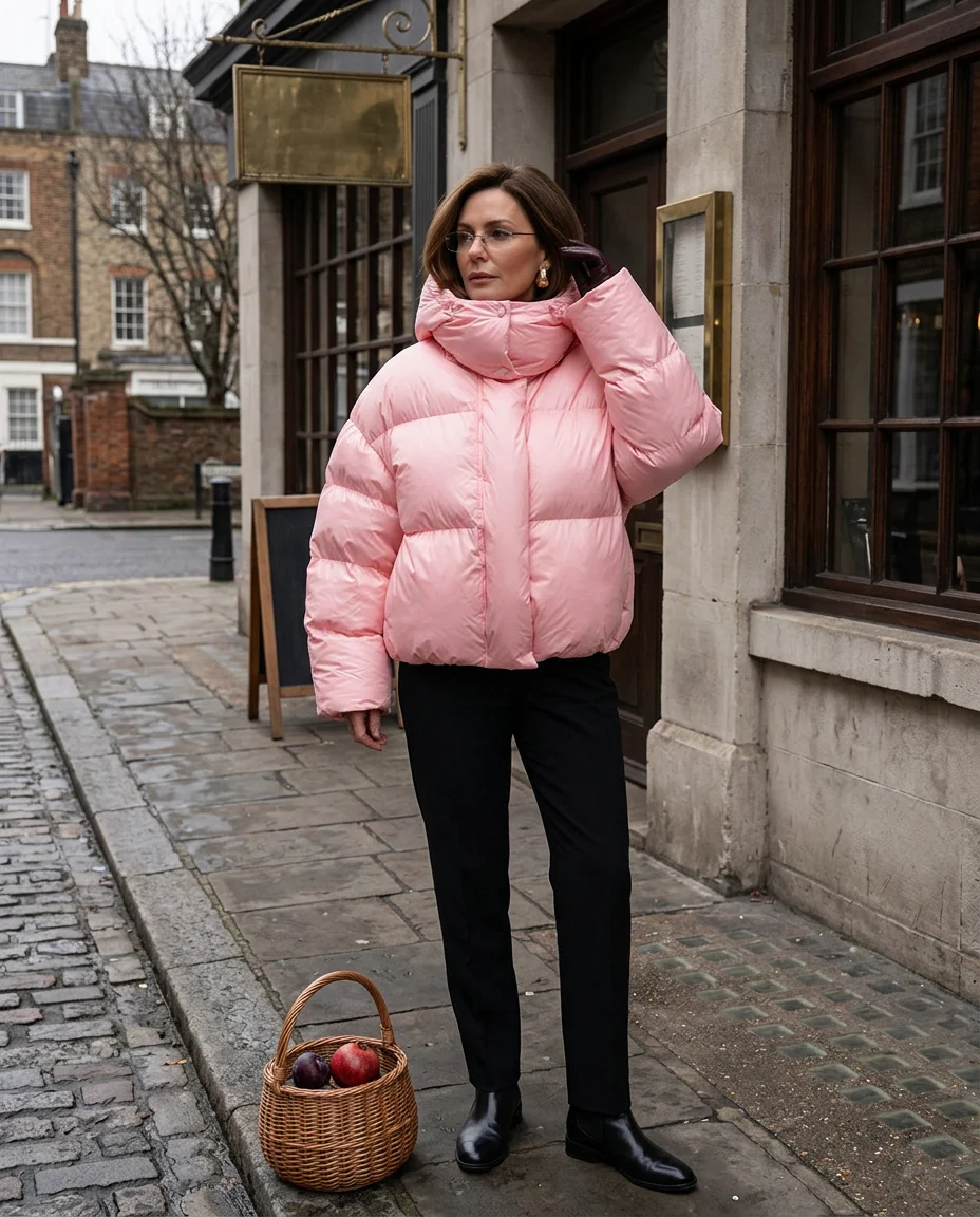 Women's Pink Puffer Jacket – product detail